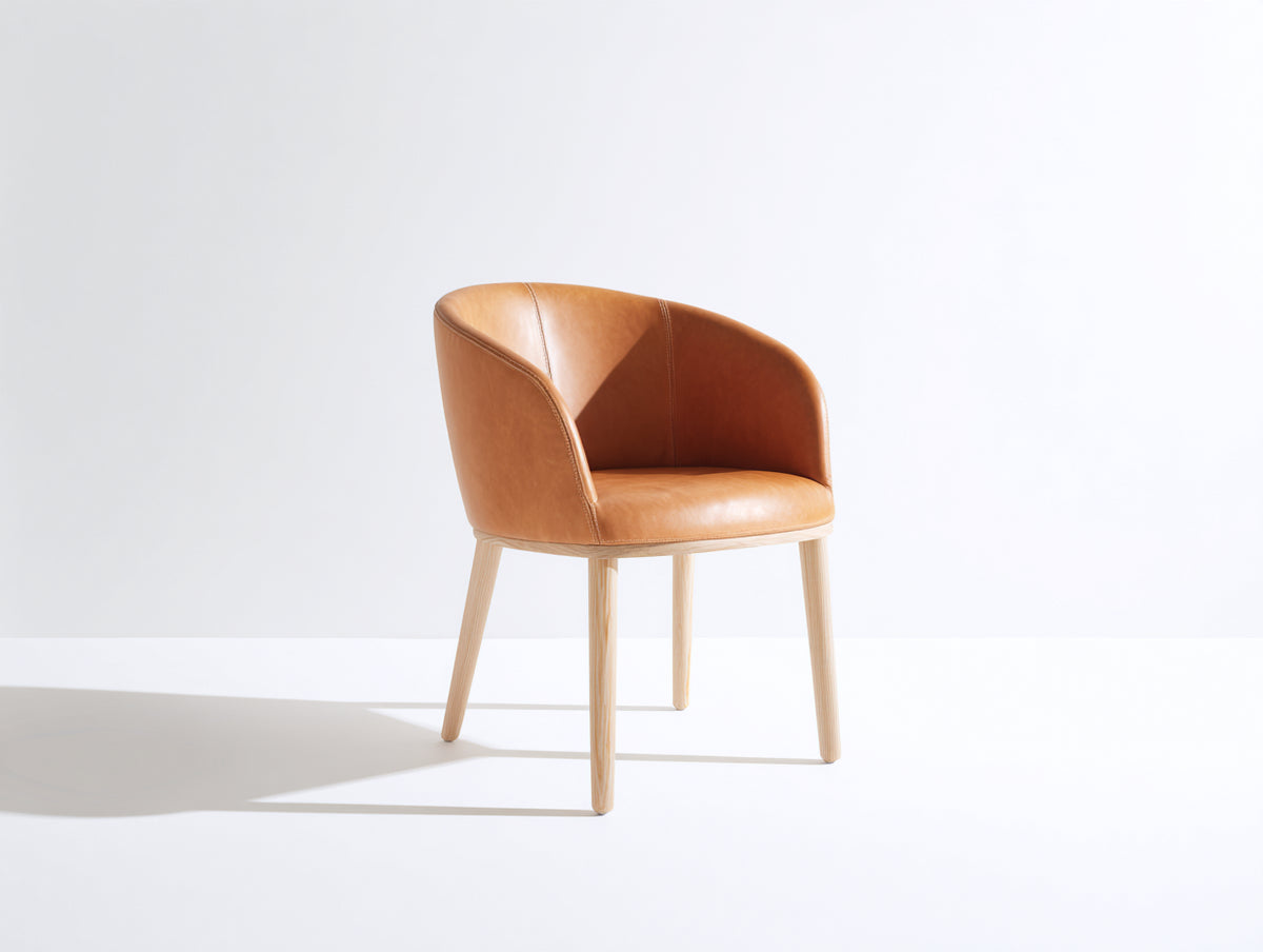 Sillas de comedor tapizadas 60x58x82 cm - marrón y madera natural - diseño nórdico moderno para cocina y comedor