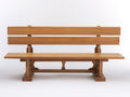 Bancos de jardín de madera 180x60x85 cm color madera natural con respaldo estilo rústico