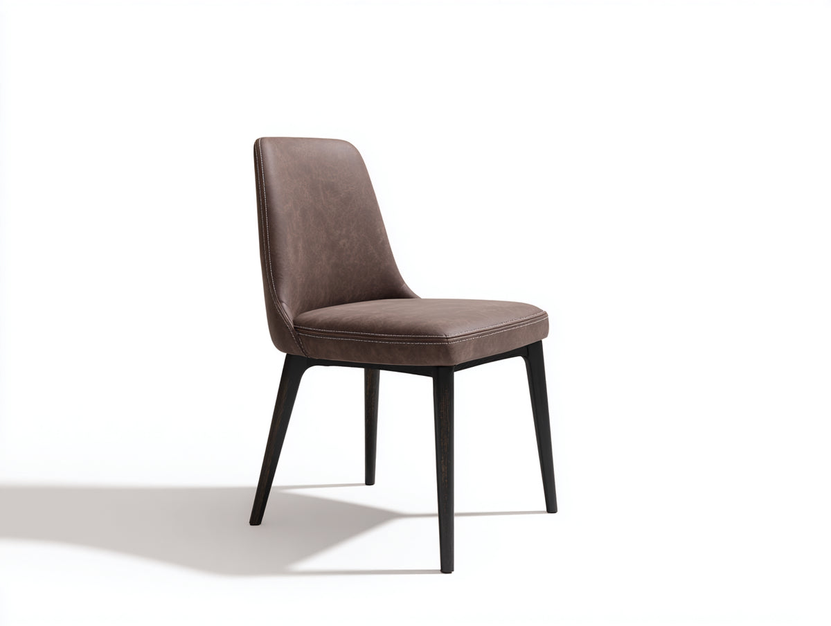 Sillas de comedor 55 x 60 x 85 cm - Marrón oscuro - Diseño moderno con asiento acolchado y patas de madera