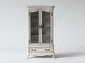 Estanterías de madera con puertas de vidrio y cajón 90 x 40 x 180 cm - color blanco - diseño clásico para salón