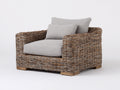 Sillones de ratán sintético 90x85x75 cm - marrón y beige - diseño natural para jardín y terraza