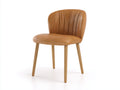 Sillas de comedor tapizadas 58x60x82 cm - marrón y madera natural - diseño moderno para cocina y comedor