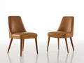 Sillas de comedor 55 x 60 x 85 cm - Marrón - Diseño moderno con asiento acolchado y patas de madera