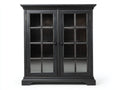 Estantería 120x40x190 cm - madera y vidrio - negro - diseño clásico con puertas para salón